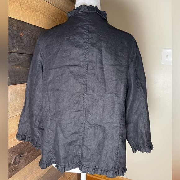 Multiples Linen Three Quarters Sleeve Black Cardigan PXL - Picture 3 of 4
